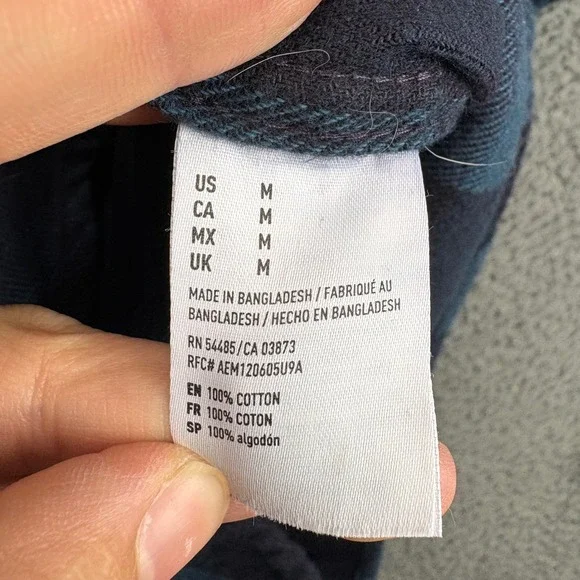 American Eagle Outfitters Mens Plaid Flannel Button Up Shirt Long Sleeve M - Picture 3 of 8